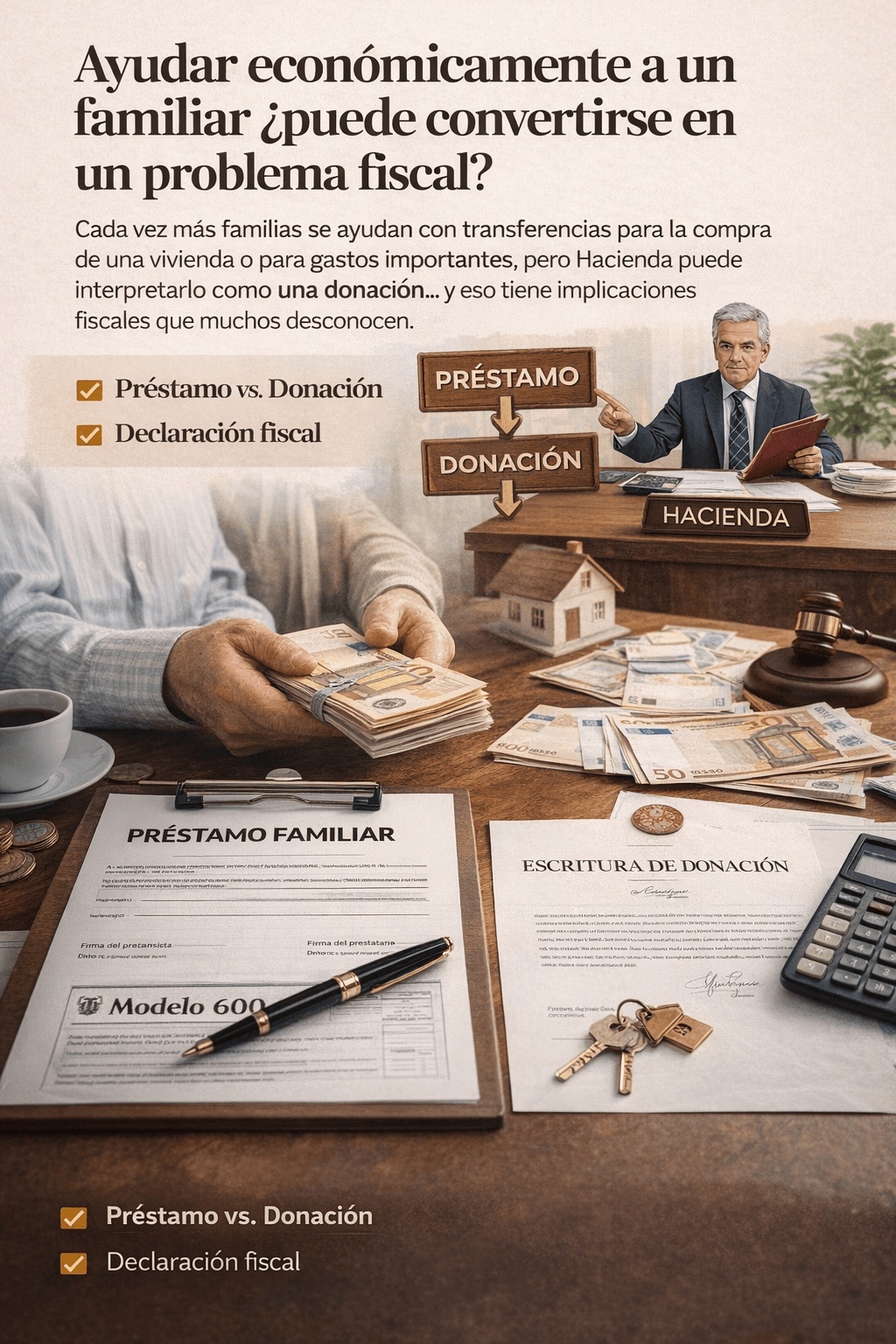 Ayudar económicamente a un familiar podría convertirse en un problema fiscal