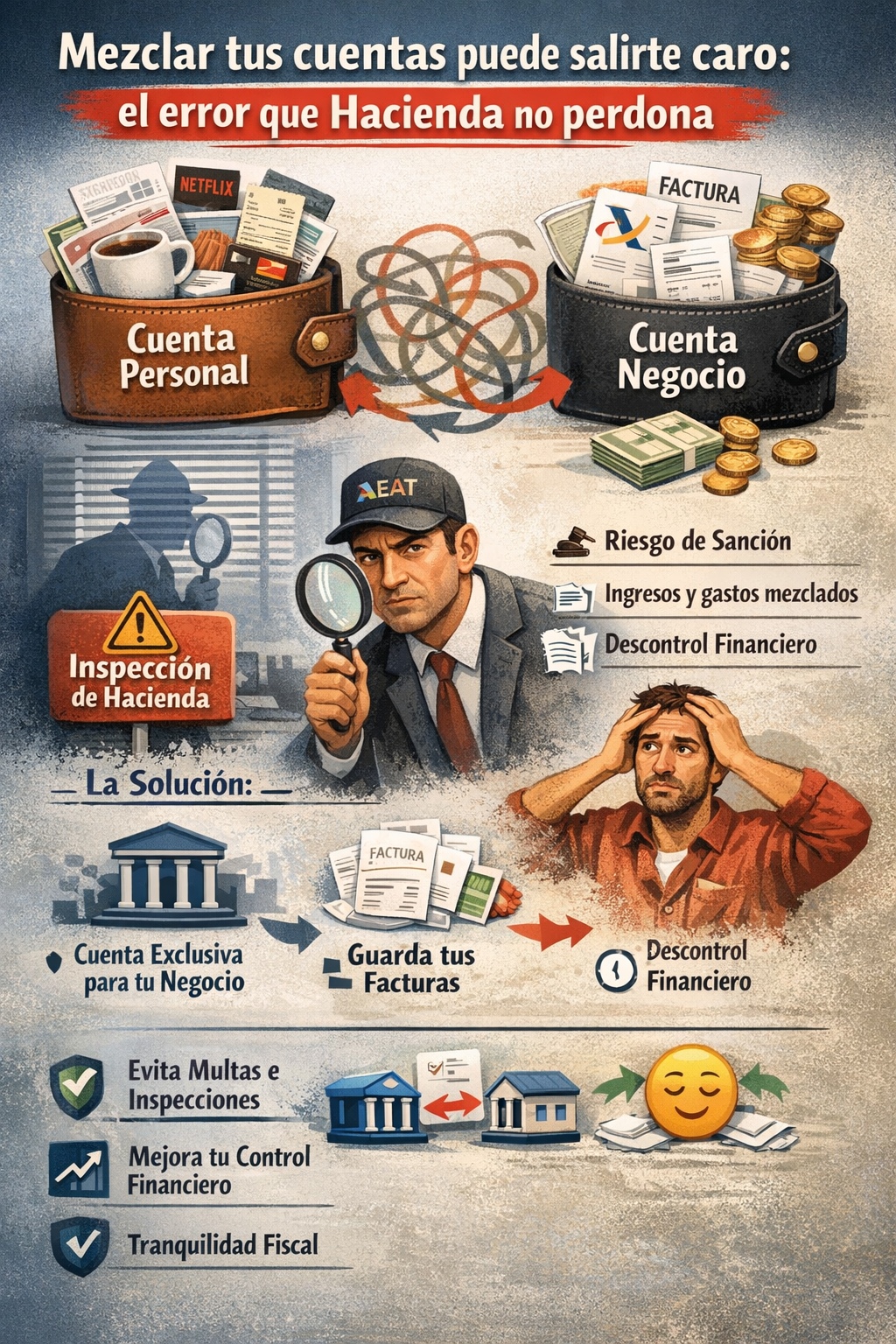 Mezclar tus cuentas puede salirte caro